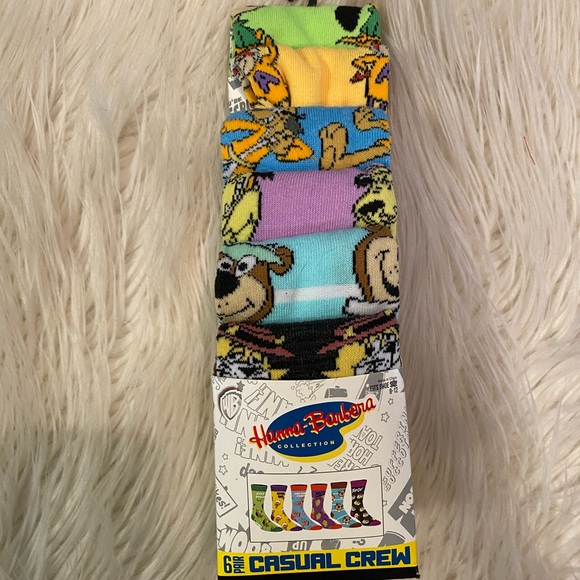 Hanna Barbera 6 pack unisex crew socks